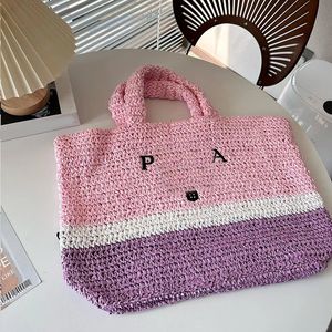 Designer tote bag tricô sacos de compras mulheres senhora saco grande qualidade bolsa lafite listrado trança doce e fresco luxo viagem férias carteira sacos de ombro