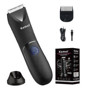 Trimmer Kemei Washable Gunin Hair Trimmer For Men Women Waterproof Wet Dry Clipper Pubic Arm Pit Body Hair Hygiene Razor Trimmer KM1838