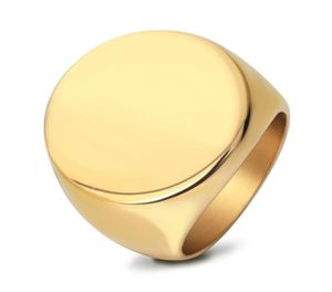 18 -karatowy złoto plisowany logo niestandardowy sygnet grawerowany pierścionek ze stali nierdzewnej niestandardowe kobiety mężczyźni prezent biżuteria rozmiar 7752700