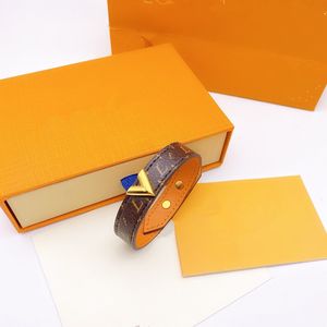 Дизайнерские ювелирные изделия золотые оборудование кожаные мужские браслеты браслеты из шарма для женщин для женщин ручная ремешок коричневый цветок