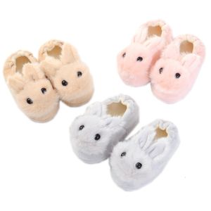 Slipper Kocotree Children Cotton Shoes Kids Home Slippers Boys And Girls Baby Cute Rabbit Ears Plush Ball Thickening Warm Indoor Shoes 230530