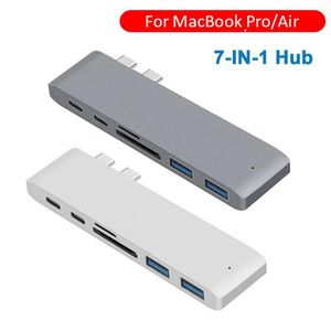 Stationer för MacBook Pro/Air USB 3.1 Typec -nav till HDMicompatible Adapter 4K Thunderbolt 3 USB C Hub med Hub 3.0 TF SD Reader Slot PD