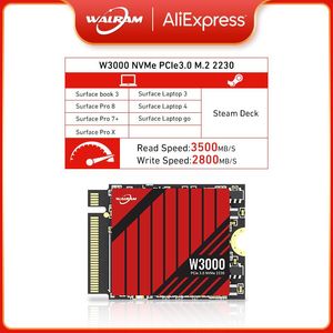 Drives Walram M.2 NMVE SSD 1TB 512GB M.2 SSD 2230 NVME PCIe Gen 3x4 SSD 3500M/S för Microsoft Surface ProX Surface Laptop 3 Steam Deck