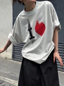 Tasarımcı Erkek Kadınlar Plus Tees Polos Yuvarlak Boyun T-Shirt Ter Kalp Baskılı Popüler Stil Yaz Giyim Sokak Saf Pamuk