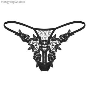 ブリーフパンティーセクシーな女性下着パンティー女性ランジェリーG-Stings Hollow Thong Young Girls Hot Embroidery Lace T-Back Panties T23601