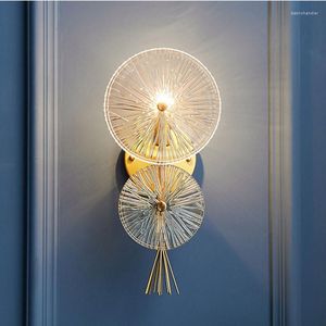 Vägglampor italiensk lyxlampa kreativ konst design känsla glas sovrum sovrum vardagsrum soffa bakgrundsdekor inomhusbelysning