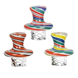 Coole 35mm Rauchen tragbare bunte flache Top Swirl dickes Glas handgemachte Blase Carb Cap Nägel Dabber Bong Bohrinseln Shisha Shisha Wasserpfeife Schüssel Bubbler Tip Hut DHL