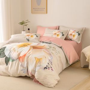 Digital Printing Four Piece Set Comfortable Beddings Machine Washable Home Textile Duvet Cover Flat Sheet Pillowcase