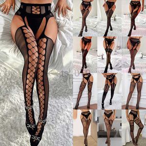 Seksi Çorap Seks Temyiz Popüler Açık Kasık Dantel Şeffaf Askı Ağı Çoraplar İpek Seksi Fishnet Çorapları Slip Slip Tek Parçalı Jarta J230531