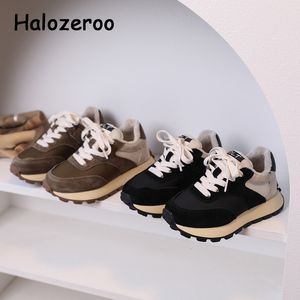 Sneakers Winter Kids Casual Sneakers Baby Girls Warm Genuine Leather Shoes Children Brand Sport Sneakers Boys Chunky Sneakers Trainers 230530