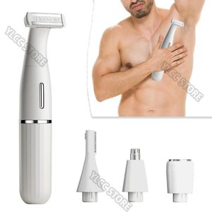 Depilador masculino, kit de barbear corporal facial, aparador elétrico de pelos do nariz, cortador corporal para homens, mulheres, biquíni, depilador recarregável