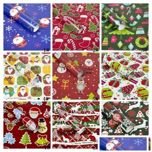 Gift Wrap Paper Christmas Decoration Box Diy Package Cartoon Santa Claus Snowman Deer Present Vt1107 Drop Delivery Home Garden Festi Dhupd