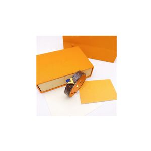 Designer Schmuck Gold Hardware Leder Männer Armbänder Schnallen Charmalme Armband für Frauen Handgurt braune Blumenmuster Stempel gedruckt Fashion Gift2024