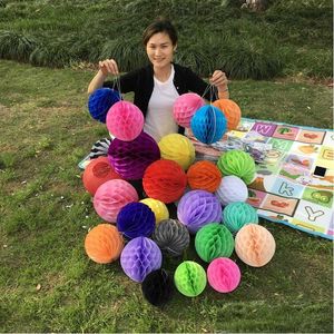 Party Decoration Honeycomb Ball Paper Lantern Hanging Round Lamp Kid Birthday Christmas 15Cm 20Cm 25Cm 30Cm Dbc Drop Deliver Dhlev