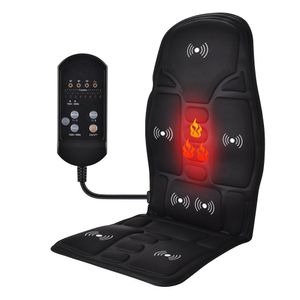 Almofada elétrica para cadeira de massagem de relaxamento Aquecimento Vibratório para costas Massageador Almofada para cadeira Carro Home Office Alívio da dor lombar com controles remotos