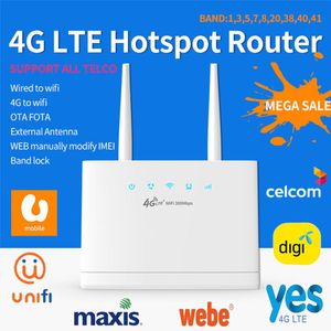 Routers 4G WiFi Wireless Router Wireless Modem 300Mbps External Antennas with SIM Card Slot Internet Connection for Home Office
