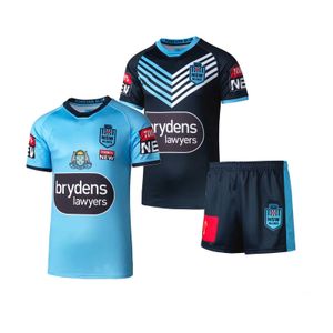 Heren T-shirts 2022 NSW Blues State of Origin Rugby Jersey Captains Run Jersey Shorts