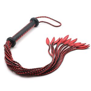 Prodotti 3 piedi vera pelle di vacchetta frusta di toro BDSM Bondage sculacciata Flogger nappa manuale puro frusta di cuoio genuino giocattolo del sesso per coppie