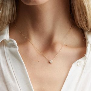 Pendant Necklaces Minimalist Stainless Steel Necklace For Women Dainty Layered Long Rhinestone Setting Neck Chain Jewelry