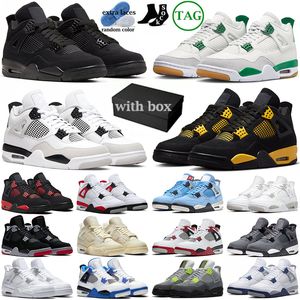 best selling With box 4 basketball shoes jumpman 4s Military Black Cat sneakers Pine Green Fire Red Thunder White Oreo Bred Cactus Jack Cool Grey men women outdoor sports trainers