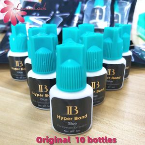 Araçlar Orijinal 10 Bottles Kore Ib IBEAUTY 0.5S Tutkal Hızlı Kurutma Kirpik Uzantıları Yapıştırıcı Mavi Sian Kapağı 5ml Yanlış Kirpik Yapıştırıcı Hediyelik Hediyelik