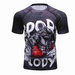 T-Shirts Masculinas T-Shirt Masculinas Marca Ginásio Fitness Jogging Esportes Compressão Secagem Rápida Ajuste Tight Rashguard Top Running T-shirt Manga Curta J230531