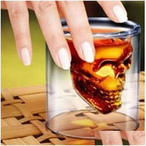 Винные бокалы прозрачная голова Skl Head Cup Cup Whisky Vodka Bar Club Party Peert Creative Cups Vtky2373 Доставка доставки дома сад кухня dhw8h