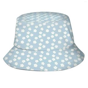 Basker äldsteblommor på babyblå unisex Summer Cap Sunscreen Hat Elderflower Floral Mönster blommor Botanisk natur Simple Teal