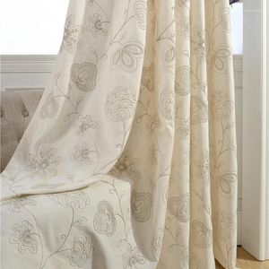 Curtain Modern Minimalist European Cotton Embroidery Curtains For Living Dining Room Bedroom.