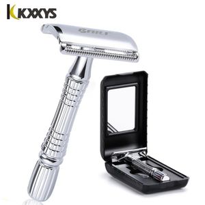 Lâminas de alça curta Segurança clássica Razor Double Edge Mass barbear aço da caixa de presente Razor Pacote Cure Cura 1 Razor +1 lâmina