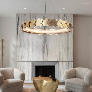 Chandeliers Dimmable Lights LED Ceiling 2023 Hanging Lamps Home Decoration Copper Remote Control For Living Room Lustres