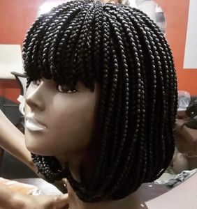 Short Braided Wig Synthetic Lace Front Wigs Handmade Braideds Wig for Black Women Box Braid Wigs