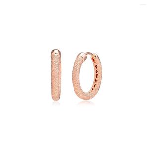 Hoop Earrings Rose Matte Brilliance Earring Hoops 925 Sterling Silver Jewelry For Woman Make Up Fashion Female Party