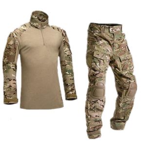Hunting Sets Outdoor Airsoft Military Uniform Paintball Shirt Military Hunting Suit Combat Shirt Tactical Camo Shirts Cargo Pants Army Cloth 230530