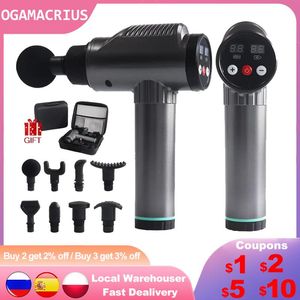 Relaxation (Free 8 Massage Heads) Fascia Gun Deep Tissue Electric Massager Neck Body Muscle Percussion Pain Relief Relaxation Fitness