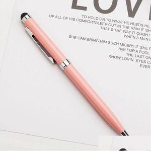 Ballpoint Pens 2 In 1 Touch Sn Pen Metal Durable 1.0Mm Fashion Oil Writing Supplies Advertising Gift Drop Delivery Office School Bus Dhtwu