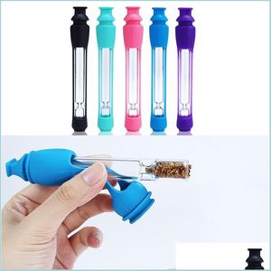 Smoking Pipes Glass Tobacco Pipe Cigarette Holder Tube Portable Smoke Filter Cigarettes Rods Accessories Drop Delivery Home Garden H Dhogi