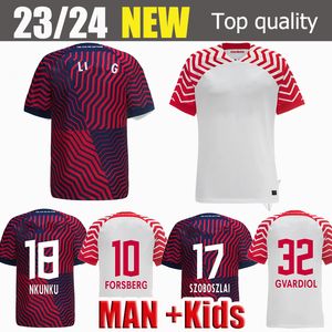 22 23 24NKUNKU SILVA Jersey de futebol em casa TERCEIRO 22 23 24 camisas de futebol HAIDARA OLMO SZOBOSZLAI Poulsen Klostermann OPENDA LAIMER XAVI Hommes homens crianças kits top