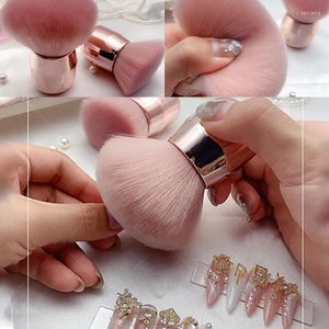 Bettwäsche-Sets Nail Art Pinsel Rosa Weiß Runde kleine Blume Farbe Gel Staub Reinigungsbürsten Make-up Maniküre Werkzeug