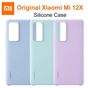 Taschen Original Xiaomi Mi 12x Silicon Hülle Beutel Hautfreunde Weichkleber PU Back Cover für offizielle Xiaomi Mi 12x