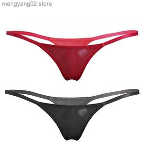 Briefs Panties Sexy Women Lace low-Rise Waist G-string Ice Silk See Through T-back Sexy G string Micro Thong Plus Size Breathable Underwear F6 T23601