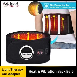 Massager agdoad långt infraröd värmeterapi lumbal supportbälte för nedre rygg ryggen skiva herniation smärtlindring vibration midje massager