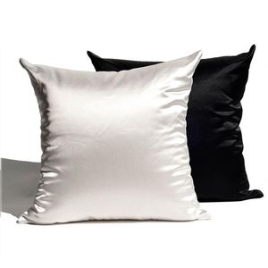 Almofada de travesseiro Cotinho de cetim de sedina macia ER Solid Colors Decoração de casa Sofá Seat Throe