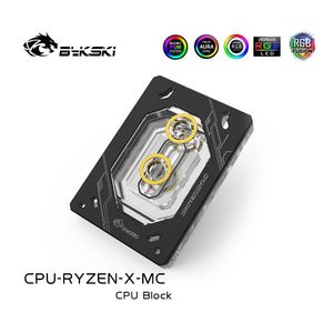 Kylning Bysski CPU -blockanvändning för AMD Ryzen 3/5/7 Threadripper 1950x/x570 AM2/AM3/AM4/TR4 FM Vattenkylningsradiator/RGB Lätt aura