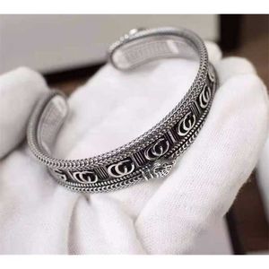 2023 New designer jewelry bracelet necklace ring stripe three dimensional King Snake open gear edging trendy men's Bracelet