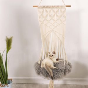 Cages Behogar Cat Hammock Swing Hanging Mesh Basket Bed Chair without Cushion for 20kg Kittens Bedroom Balcony Pet cat Sleep Chair