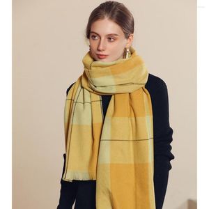 Scarves Warm Cashmere For Women Plaid Print Shawl Long Neck Scarf 180 70CM Luxury Pashmina Shawls And Wraps Winter Scarfs Ladies