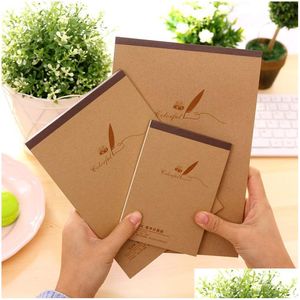 Notepads Journal Notebook Sketchbook Painting Graffiti Blank Ding Notepad Kraft Er Daily Memo Pad Office School Supplies Stationery Dhfbi