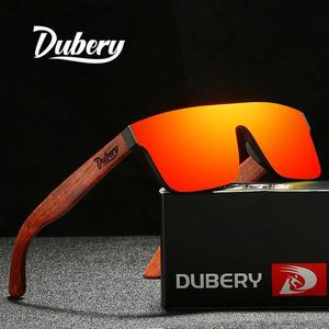 Dubery Natural Wood Solglasögon Män polariserade Fashion Sun Glasses Original Wood Oculos de Sol Masculino 219 L230523