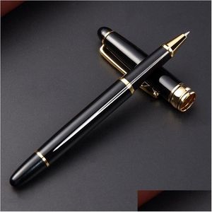Bollpoint PenS Fashion Metal Pen Black Oil Nonslip Durable Writing Supplies Annonsering Present Anpassa VT1776 Drop Delivery Office S DHTOD